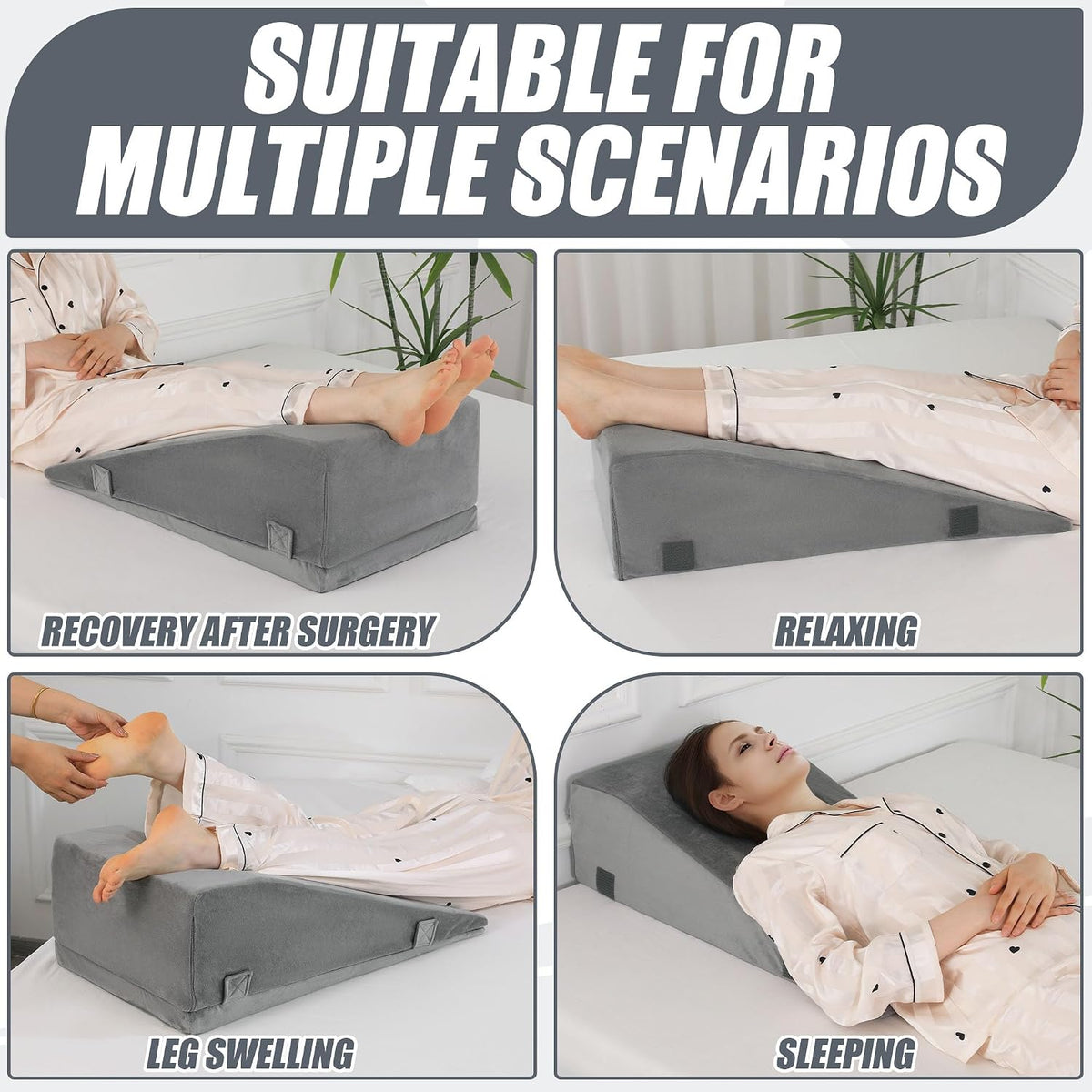 ROYALAY Leg Elevation Pillows for After Surgery, Adjustable Height Knee Surgery Recovery Equipment, Knee Replacement Recovery Aids for Hip Ankle Pain Relief Patent Pending