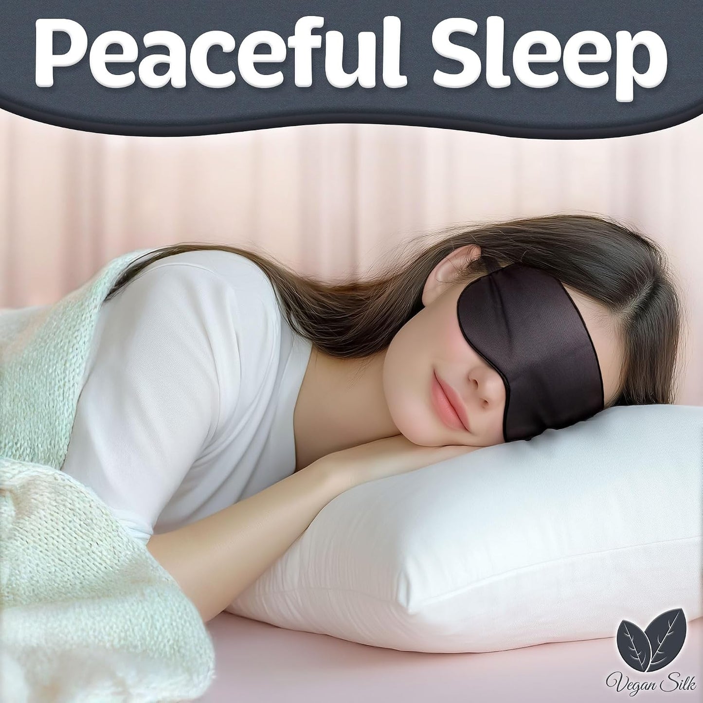 Sleep Mask - Navy Gray, 100% Viscose Derived from Bamboo - Lightweight Eye Mask with Adjustable Strap - Blackout Sleeping Blindfold for Women & Men - Comfortable Light Blocking Eye Cover