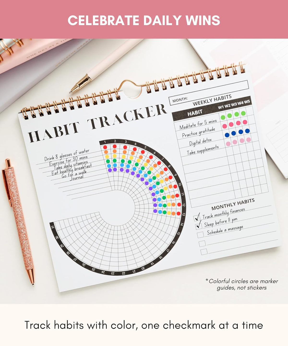 Lamare Habit Tracker Calendar 2026 – Premium Daily Habit Tracker Journal