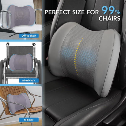 Lofty Aim Lumbar Support Pillow for Car, Car Seat Back Support for Driving | Memory Foam Car Lumbar Support for Driving Seat, Car Back Cushion, Adjustable Straps, Lower Back Pillow, Office Chairs, Black