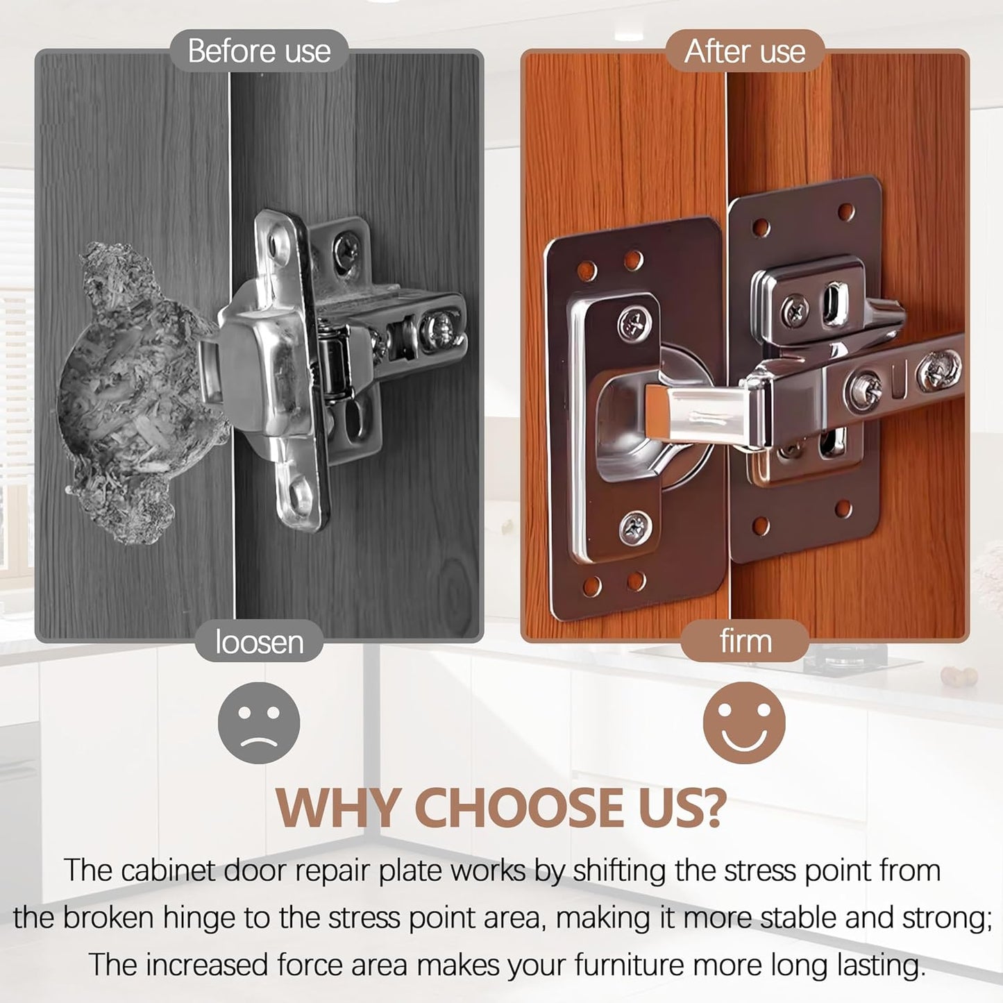 Cabinet Hinge Repair Board Replacement Kit,Cabinet Hinge Repair Kit | Cabinet Door Hinge Repair Plates with Screws 10-Pcs