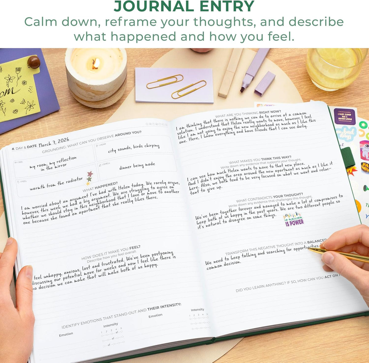 Clever Fox Mental Health & Anxiety Journal CBT Prompts 5.8x8.3 Lavender