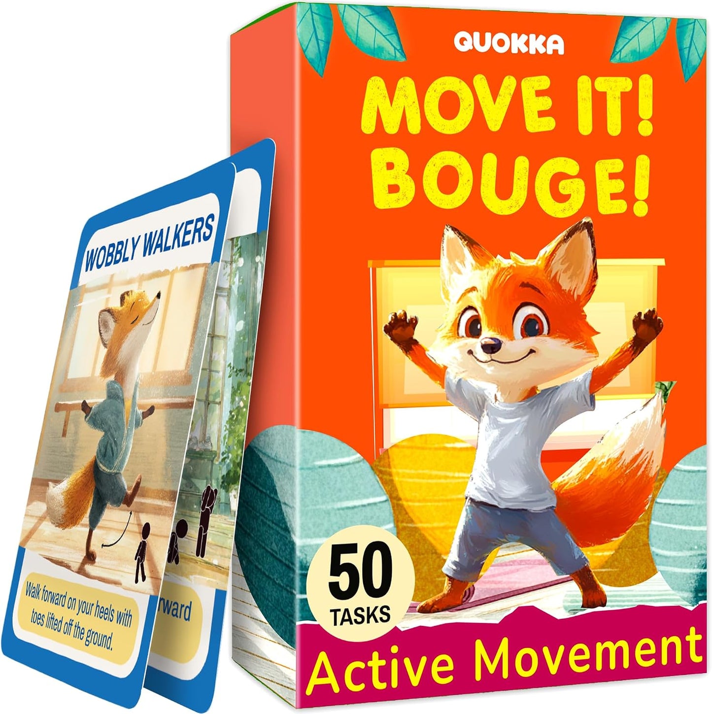 Active Movement Game for Kids Ages 4–8 - Educational Card Game | Animal-Themed Card Set with 50 Movement Tasks for Indoor and Outdoor Brain Breaks, Home and Classroom Activities