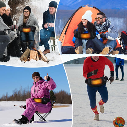 Electric Heated Hand Warmer Pouch,Football Hand Warmer with Double Sided Heating Areas,Zipped Pocket and Adjustable Strap,Heated Hand Muff Ideal for Football,Hunting,Fishing,Camping,Golf
