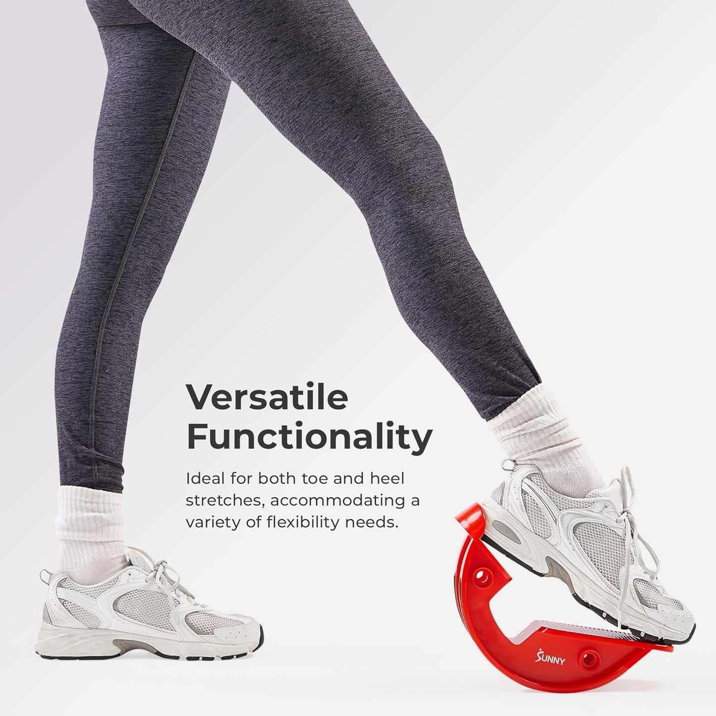 Sunny Health & Fitness Calf Stretcher and Foot Rocker for Plantar Tight Calves Relief Hamstring Ankle Strengthener Facetious Sling Stretch Fighter Stretching Device Mobility