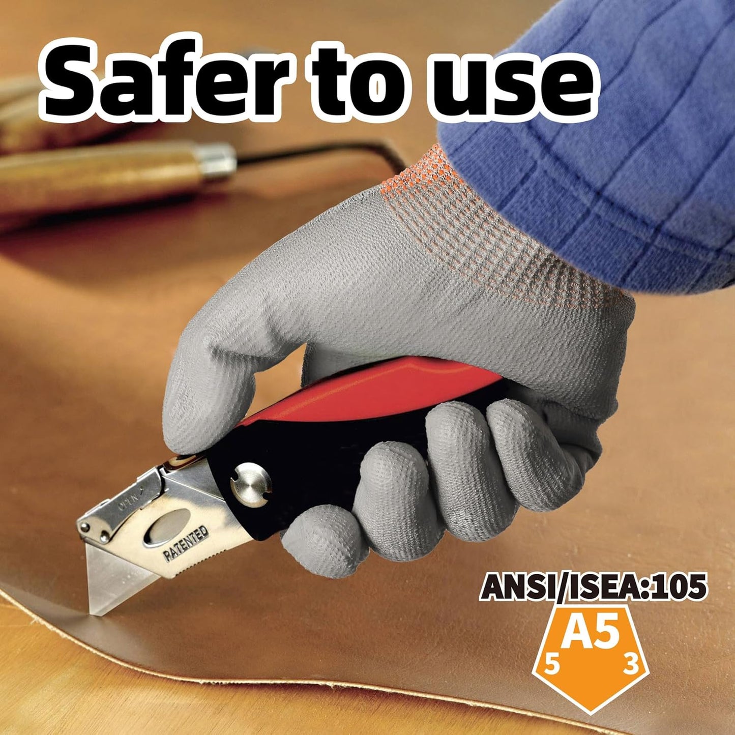 Schwer 12 Pairs A5 Cut Resistant Gloves, Non PFAS & Fiberglass，CR3088, L | Non PFAS Fiberglass, PU Coating, Strong Grip, Abrasion Resistant, for Glass Cutting, Warehouse Handling, Gardening Work