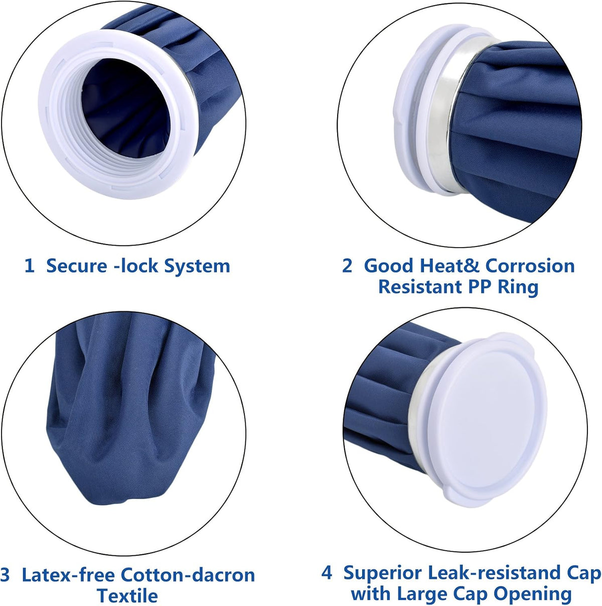 elitehood Reusable Ice Bags for Injuries, Refillable Ice Pack Hot Water Bag
