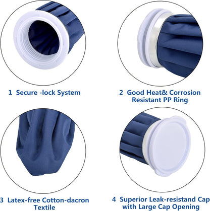 elitehood Reusable Ice Bags for Injuries, Refillable Ice Pack Hot Water Bag