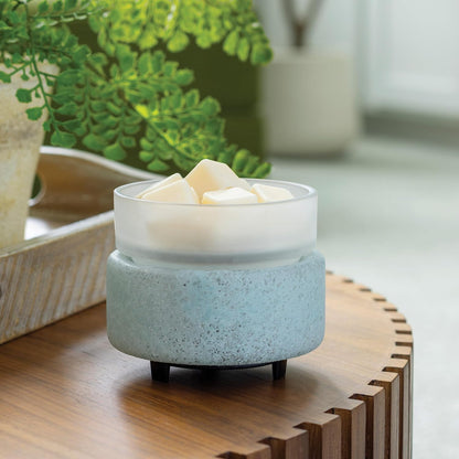 Candle Warmers ETC 2-in-1 Candle and Fragrance Warmer for Warming Scented Candles or Wax Melts and Tarts with to Freshen Room, Pewter Walnut