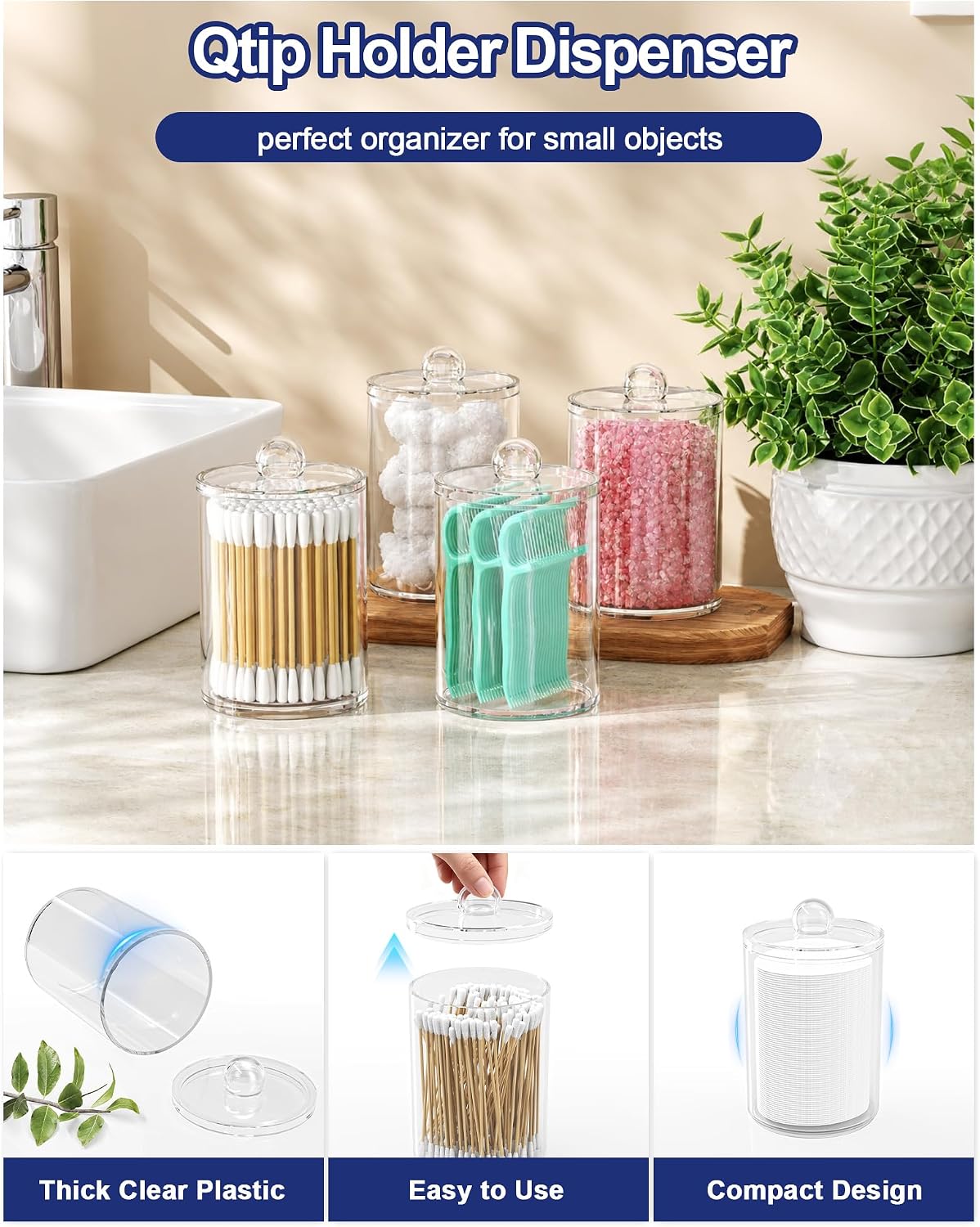 Bathroom Counter Organizer and Storage, 7 Slots Detachable Toothbrush Holders for Bathrooms, Anti-Slip Electric Toothbrush and Toothpaste Holder Countertop Vanity Organizer Accessories for Adults Kids
