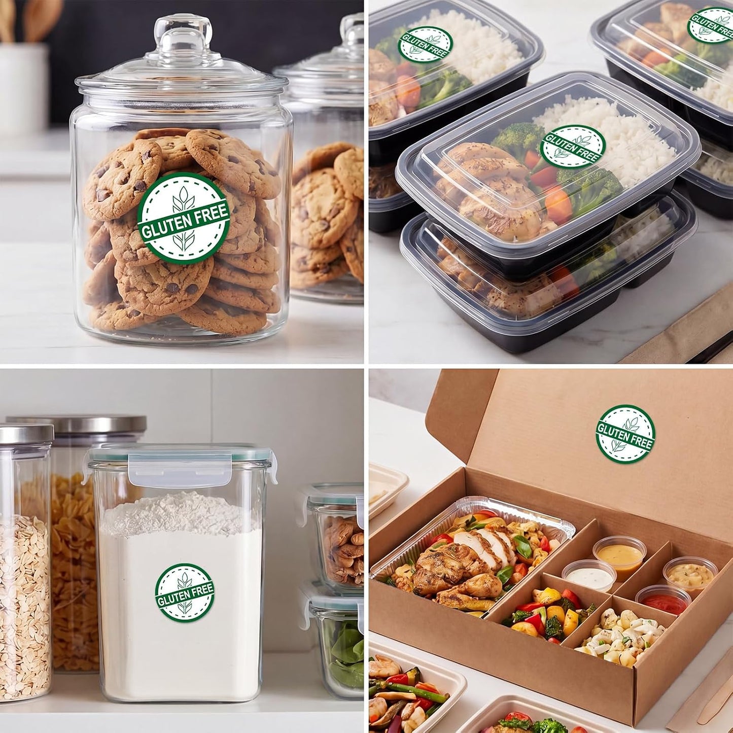 1000 PCS Gluten Free Stickers Bulk - 1.25 Inch Round Circle Gluten Free Rotation Dots Labels with Self Adhesive for Restaurants, Home Kitchen & Food Packaging, 2 Rolls(500 PCS Per Roll)