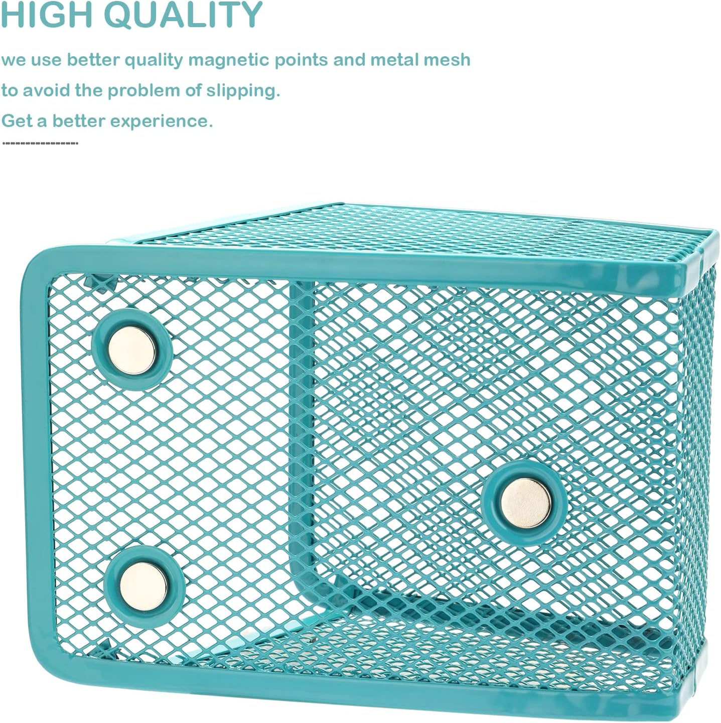 Magnetic Pencil Holder,Mesh Stainless Steel Pen Basket, Metal Writing Utensil Storage Organizer for Whiteboard,Blackboard,Kitchen, Locker, Home, or Office | Metal Writing Utensil Storage Organizer for Whiteboard,Blackboard,Kitchen, Locker, Home, or Office