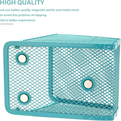 Magnetic Pencil Holder,Mesh Stainless Steel Pen Basket, Metal Writing Utensil Storage Organizer for Whiteboard,Blackboard,Kitchen, Locker, Home, or Office | Metal Writing Utensil Storage Organizer for Whiteboard,Blackboard,Kitchen, Locker, Home, or Office