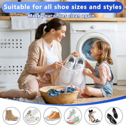 Reusable Shoe Washing Bag, 2-Pack Chenille Laundry Bag for Washer & Dryer. | Soft chenille fibers help deep clean sneakers while the hidden zipper keeps shoes secure and helps protect your washer.