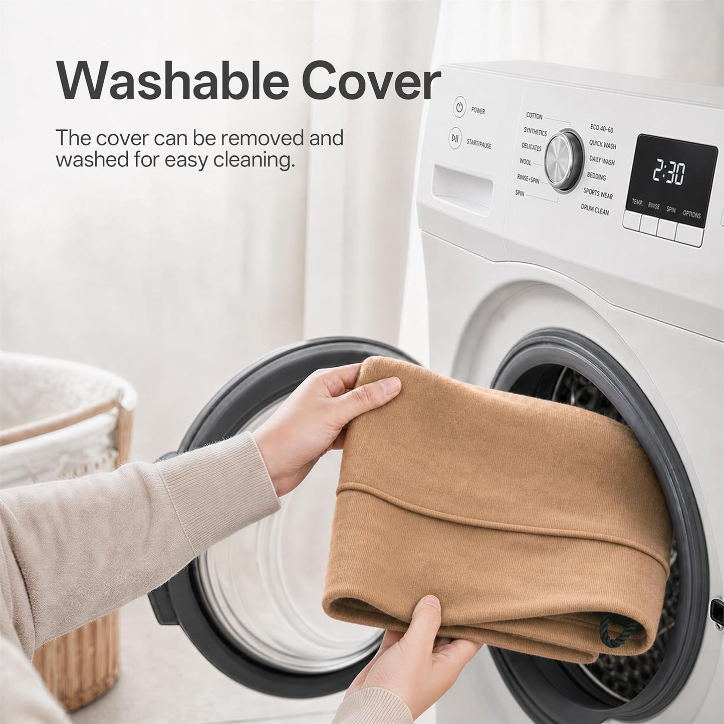 Door Draft Stopper, Removable Washable Cover, 38", Gray | Weighted Gap Filler, Blocks Hot and Cold Air, All-Season Seal, Easy Install, Noise & Wind Blocker, Home Essentials