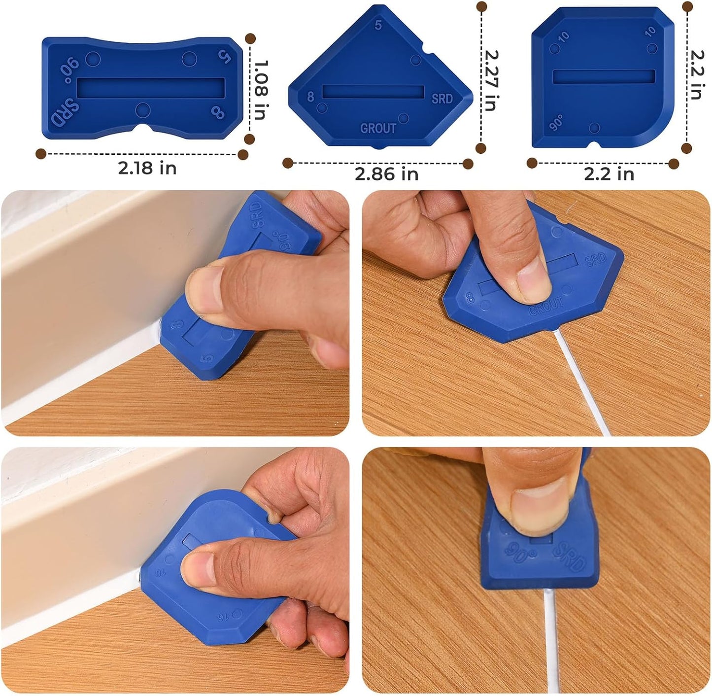 Silicone Caulking Tool, Caulk Remover & Grout Removal Tool | Sealant Finishing Smoothing Scraper Tools, Grout Removal Tool for Bathroom Shower Bathtub Tile Kitchen Sink Home Renovation