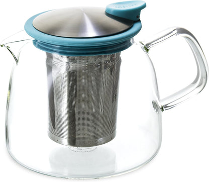 Forlife Bell Glass Teapot with Basket Infuser, 24-Ounce/730ml, Black Graphite
