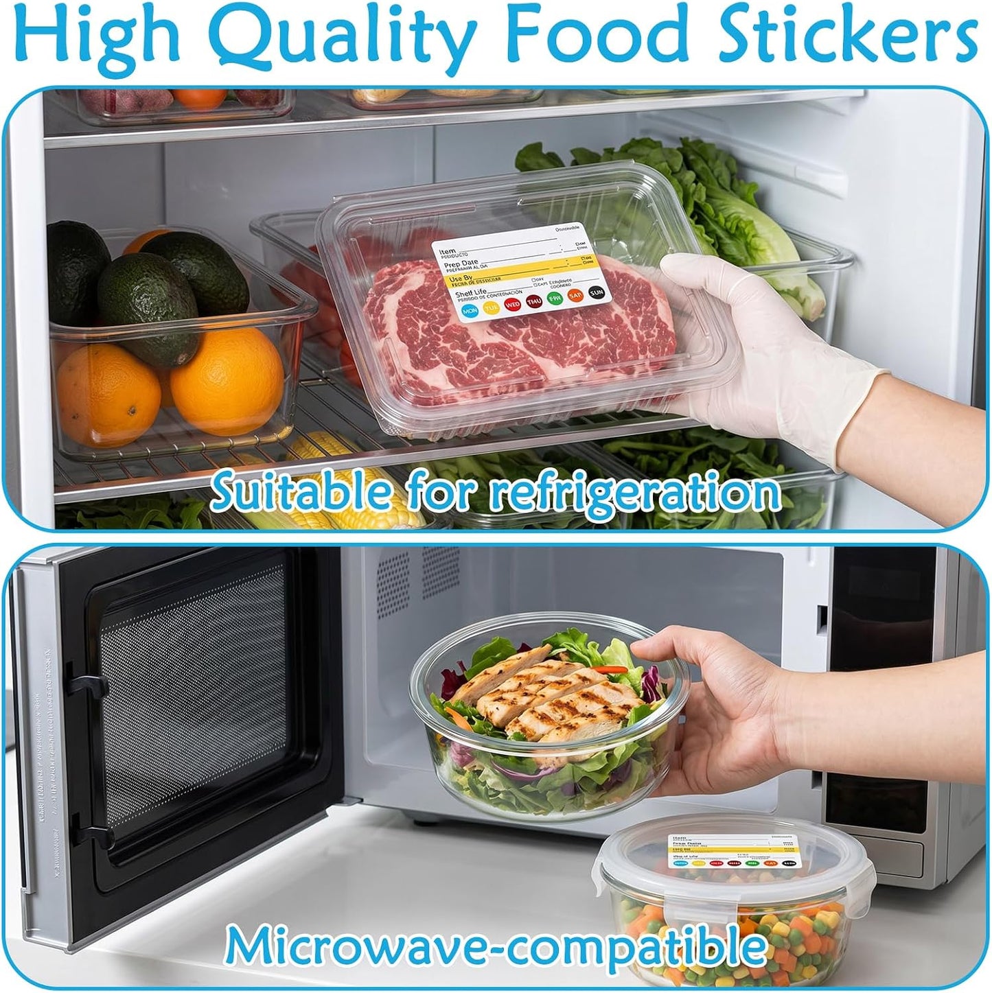 1500pcs Dissolvable Label 2x3in Food Rotation Stickers | 2×3" / 5×7.6cm, easy-to-read format Strong adhesive, sticks to plastic, glass & metal Perfect for restaurants, cafés, kitchen