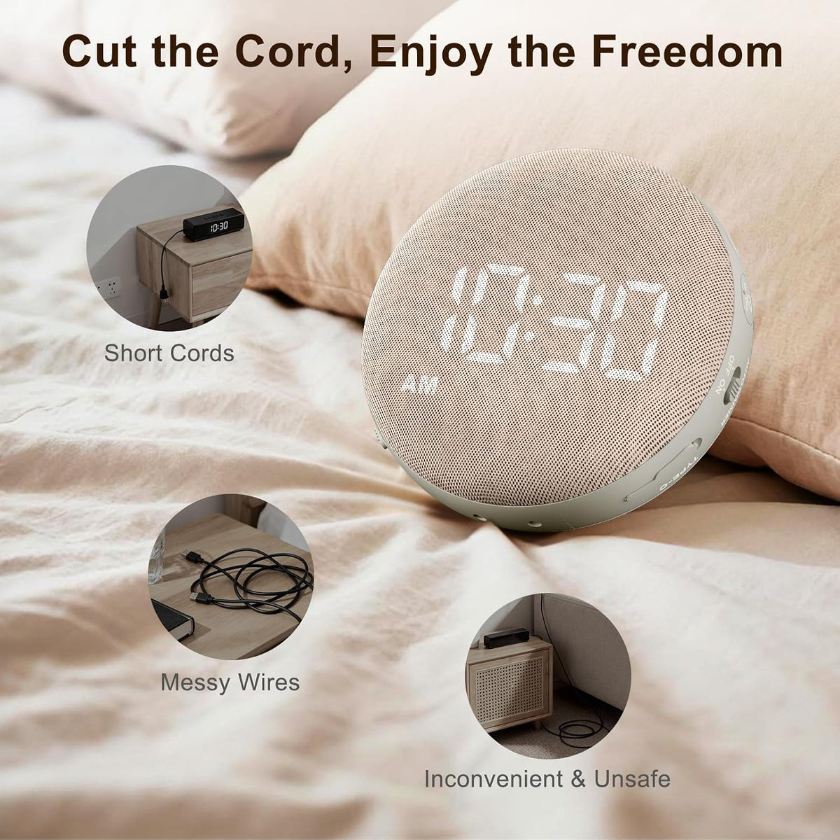 SolaceRise Super Loud Alarm Clock for Hearing Impaired Deaf