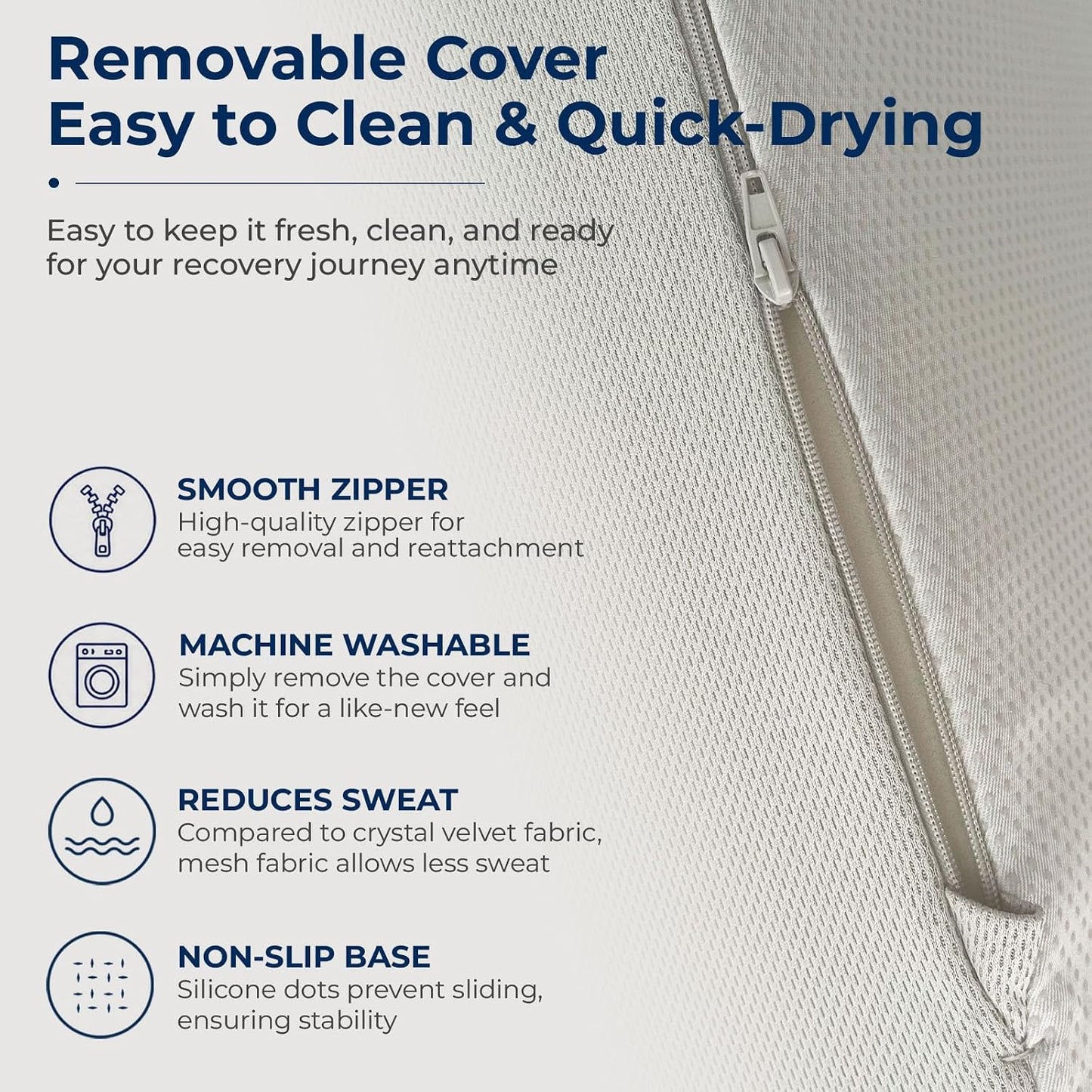 Leg Elevation Pillow for After Surgery - Breathable Mesh Knee Replacement Wedge Pillow, Single Leg Support for Knee Surgery, Hip, Foot & Ankle Recovery