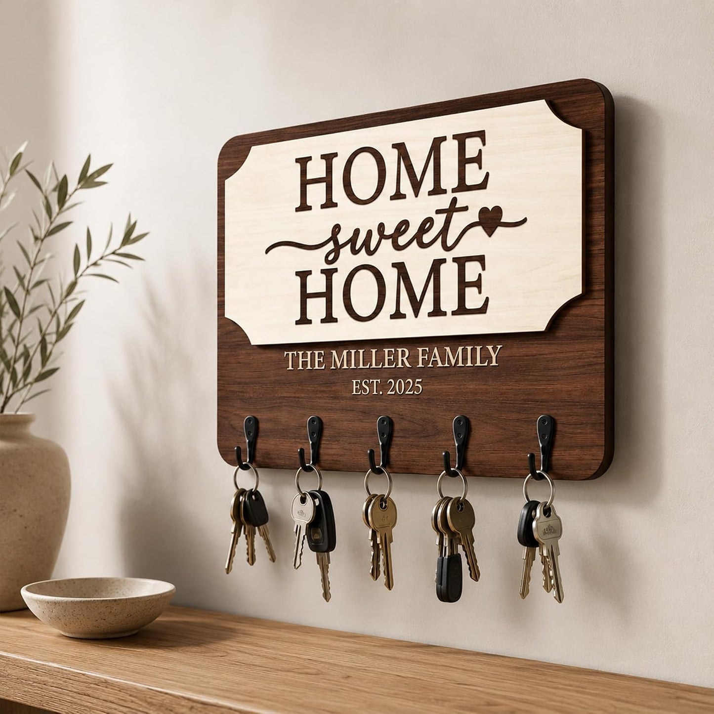 Dog Leash Holder Wall Mount, Pet Harness Hanger with Scrabble Letters, Dog Collar Organizer for Entryway, Memorial Cat Leash Holder for Wall, Pet Loss Gifts, Keepsake, Home Decor PF212-NAT