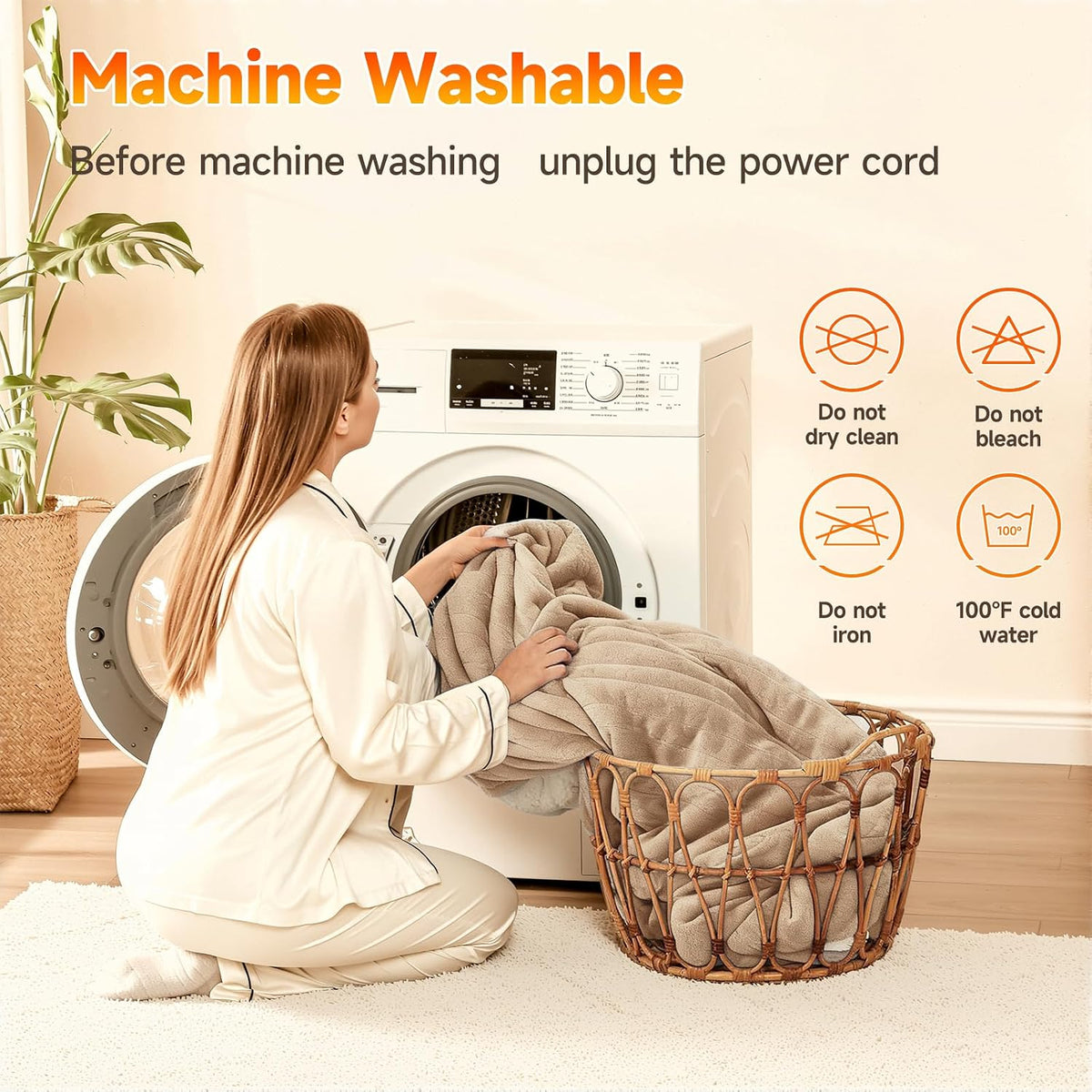 Heated Blanket Electric Throw Blanket with Built-in Button Controller 50"x60" One-Touch Ultra Cozy Soft Warm Heating Electric Blanket with 4 Heat Levels & 4 Hours Auto-Off Overheat Protection