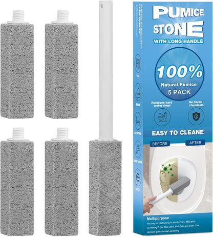 3 Packs Pumice Cleaning Stone with Extra Long Handle, Pumice Stone for Toilet Bowl Clean for Cleaning Toilets, Bathtubs, Grills, Swimming Pools, Sinks