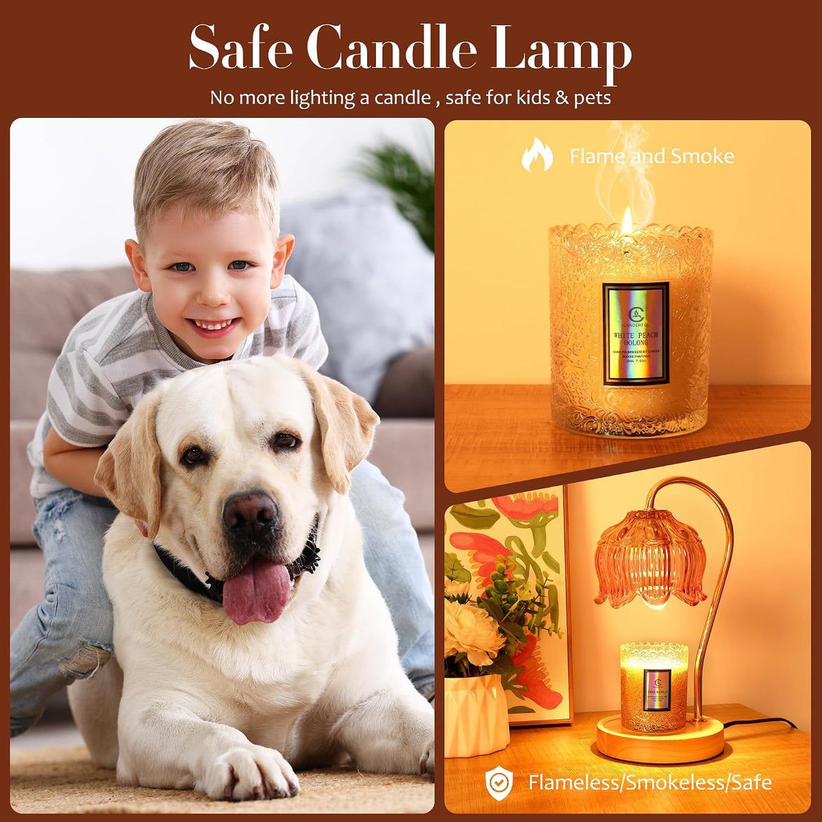 Flower Candle Warmer Lamp with Timer & Dimmer