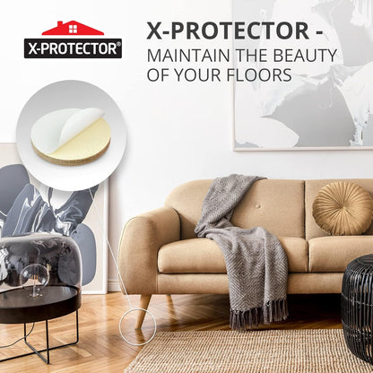 16 Heavy-Duty Felt Furniture Pads 2” 1/4” Thick X-Protector Round Felt Pads | Furniture Feet - The Best Felt Floor Protectors for Furniture to Prevent Scratches. Protect Your Hard Floor! (Beige)