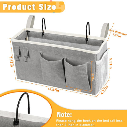 Lilithye Bedside Caddy, Bedside Storage Bag Hanging Organizer for Bunk Bed