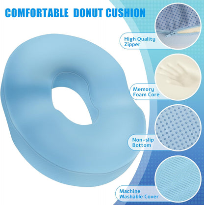 BlissTrends Donut Pillow Seat Cushion, Memory Foam Lifting Cushions(Black)