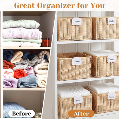 50 Pcs Black Basket Labels Clip on for Storage Bins, Removable PVC Bin Clip Labels with 4 Chalk Markers for Basket Pantry Cubes Organization Container