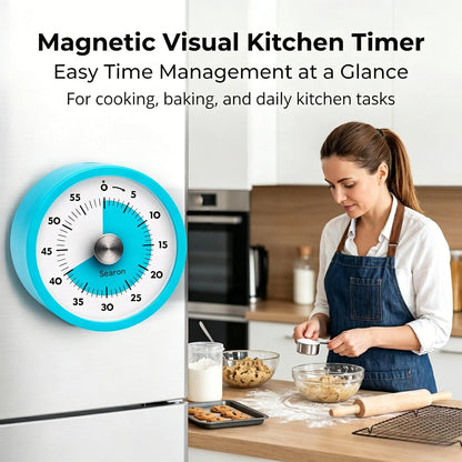 Searon Magnetic Visual Classroom Timer for Teachers, 60-Minute Countdown | No-Tick with Sound or Silent LED Alert, Pause, Magnet/Stand/Hang for Reading, Small Groups & Classroom Routines