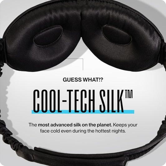 Dream Recovery Performance 3D Contoured Silk Sleep Mask, The Pro Mask | 3D Performance Silk Sleep Mask for Side Sleepers and Travelers, 100% Light Blocking, Adjustable Eye Cover for Sleeping