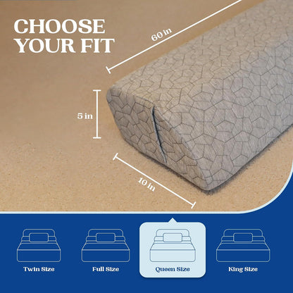 FeelAtHome Twin Bed Gap Filler, 0-8" Adjustable Headboard Wedge Pillow | Premium Foam Mattress Extender Closes The Crevice Between Wall & Bed. Ideal Gap Stopper for College Dorms & Guest Rooms