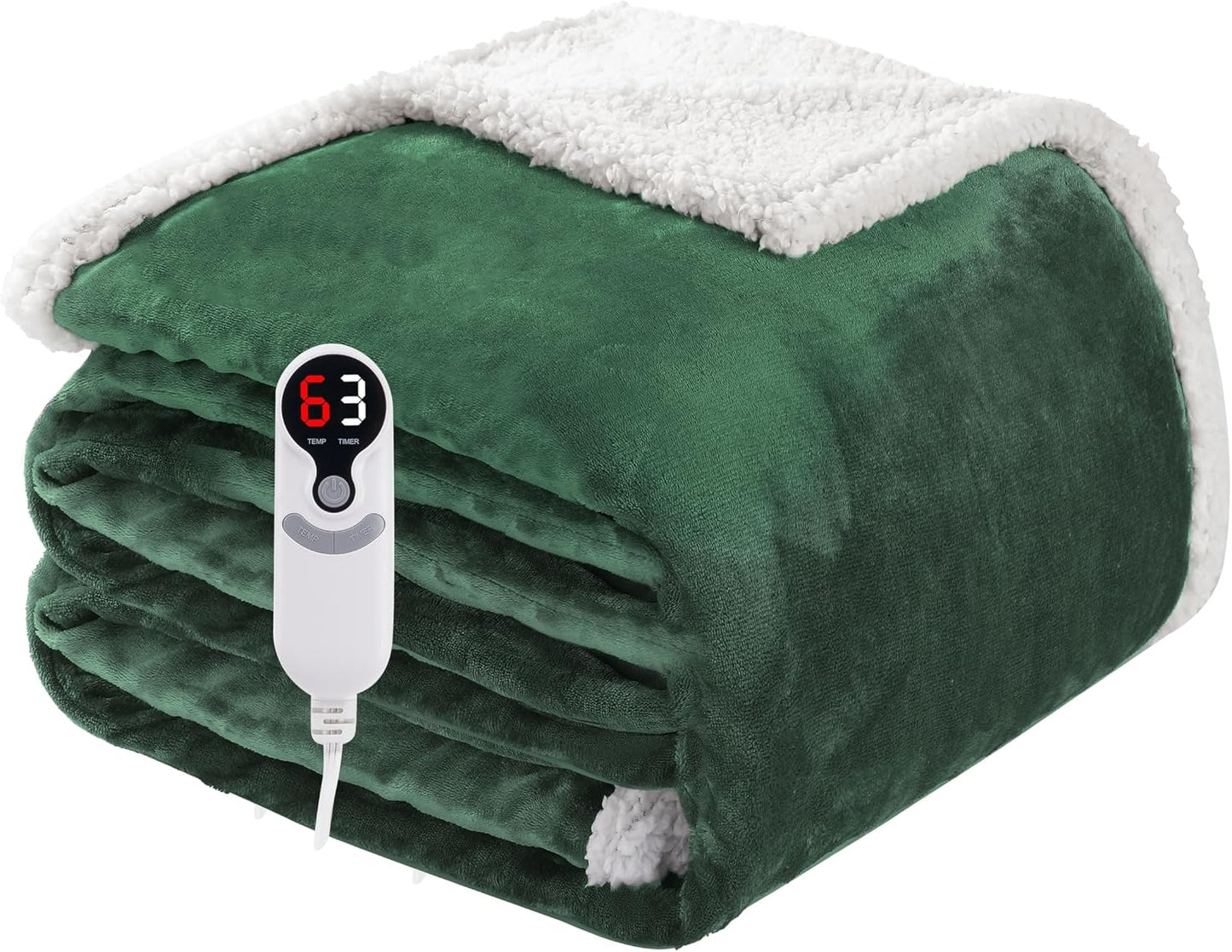 Soypipo Electric Heated Throw Blanket 50"x60", Faux Fur Plush with 4 Heat Settings & 2/4/8/10H Auto Shut-Off, Overheat Protection, Machine Washable, for Office & Chair, Dark Grey