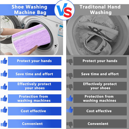 Reusable Shoe Washing Bag, 2-Pack Chenille Laundry Bag for Washer & Dryer. | Soft chenille fibers help deep clean sneakers while the hidden zipper keeps shoes secure and helps protect your washer.