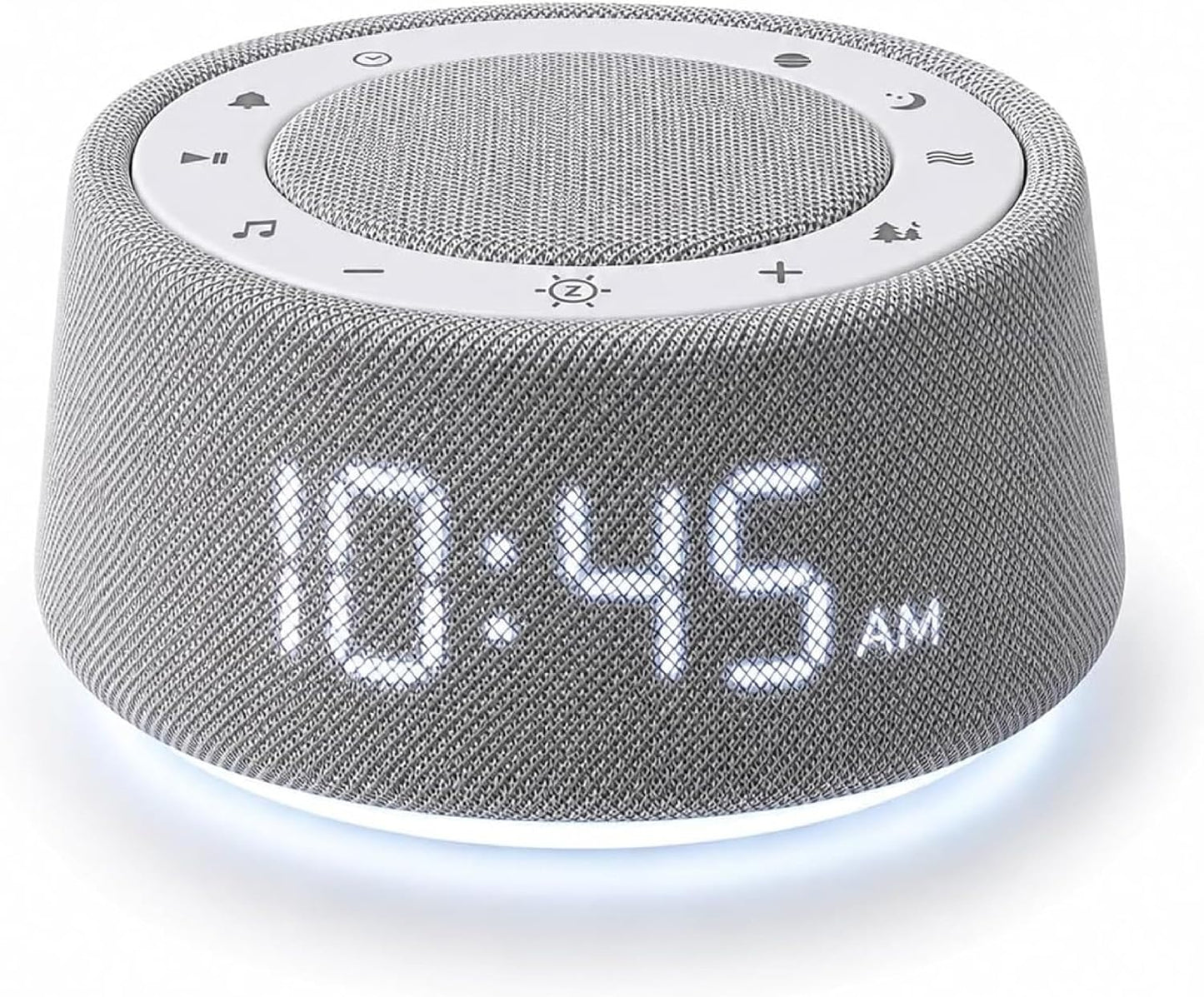 White Noise Alarm Clock for Bedroom, Night Light, Bluetooth Audio | Sleep sounds, Bluetooth speaker, ambient night light, dimmable display, adjustable alarm volume, bedside routine for adults