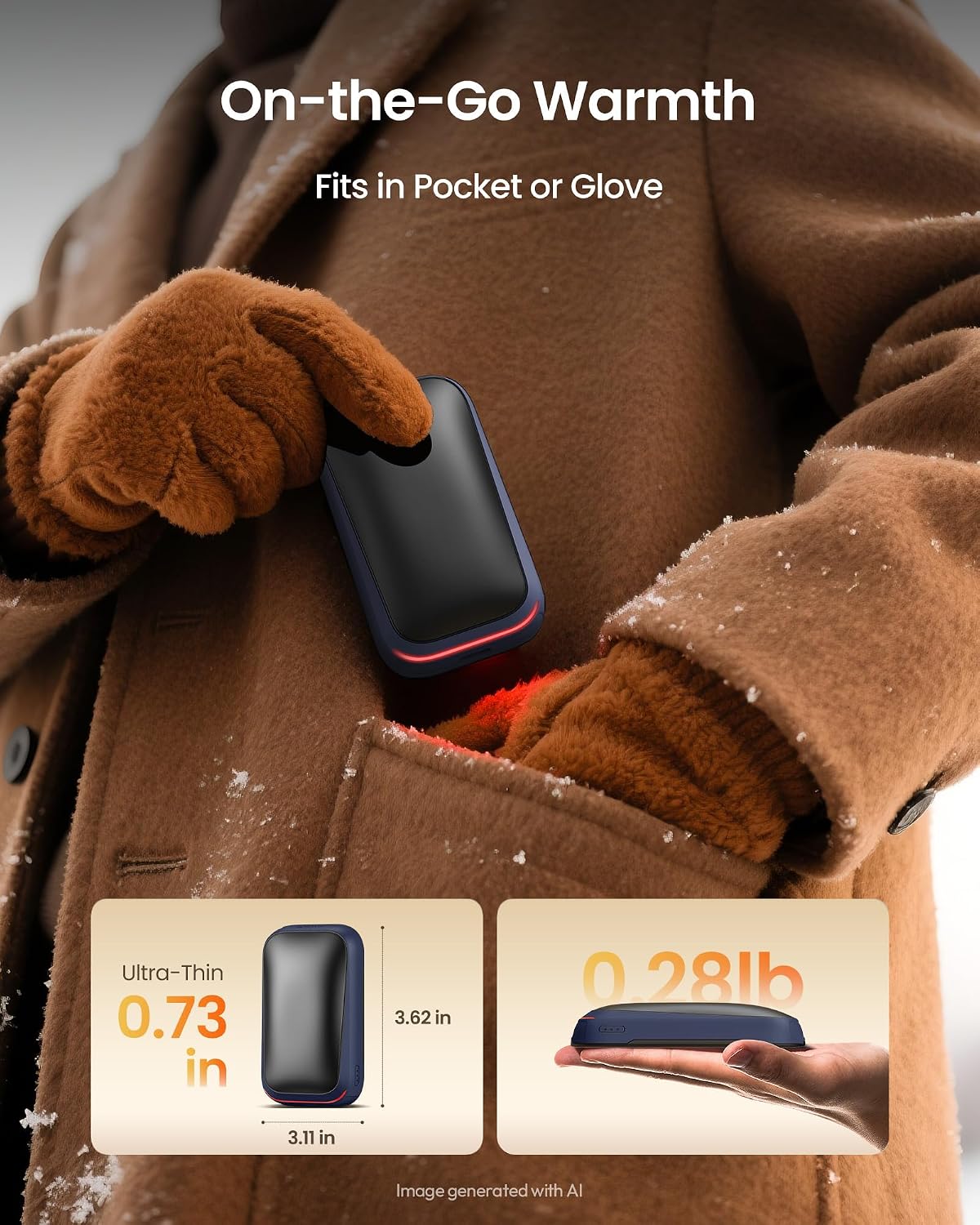 Gaiatop Electric Hand Warmers Rechargeable, Magnetic Pocket Hand Warmer | 2-Pack, 3 Heat Levels, Fits in Gloves, Winter Sports Hunting Essentials, Secret Santa Stocking Stuffers Gifts for Men Women