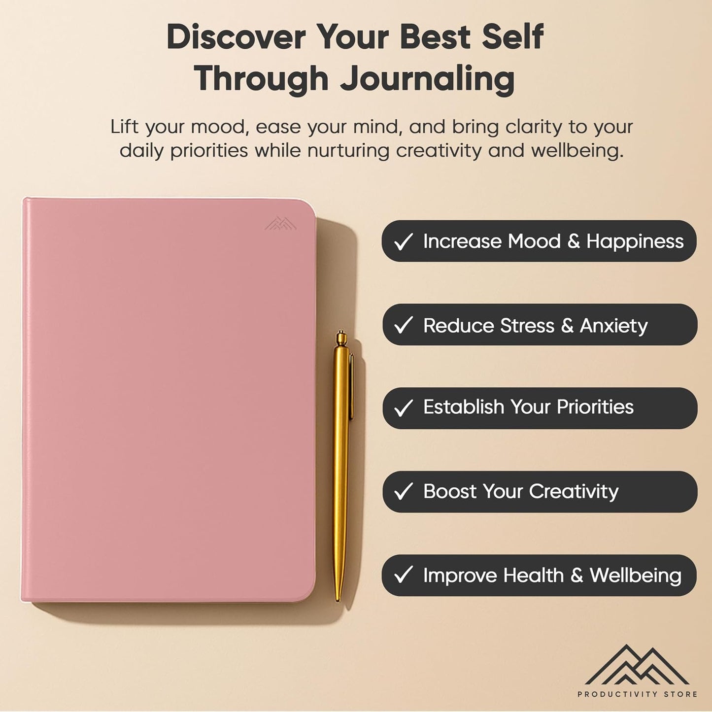 Best Daily Journal for Men & Women - Gratitude, Manifestation & Guided Journal with Prompts for Personal Growth (A5, Blue) - PRODUCTIVITY STORE