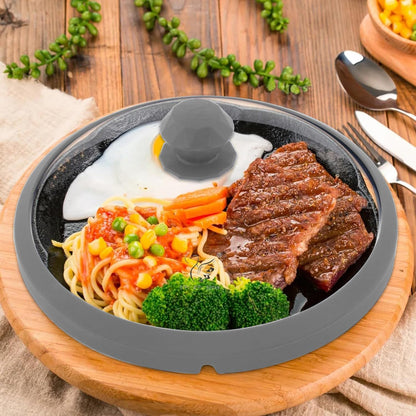 Microwave Glass Cover Splatter Guard Lid with Anti-scald Silicone Handles and Vented Edge for Food Pot Plate Cover 10.5 inch Blue