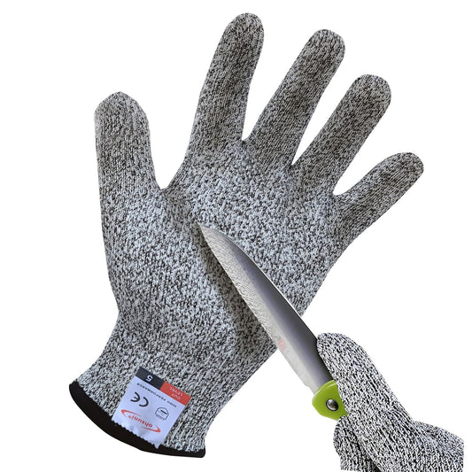 Cutting Gloves, 2 Pairs of Cut Resistant Gloves Food Grade, Cut Resistant Gloves for Kitchen, Oyster Shucking, Fish Fillet Processing, Carving Wood and Gardening(Medium-Grey)