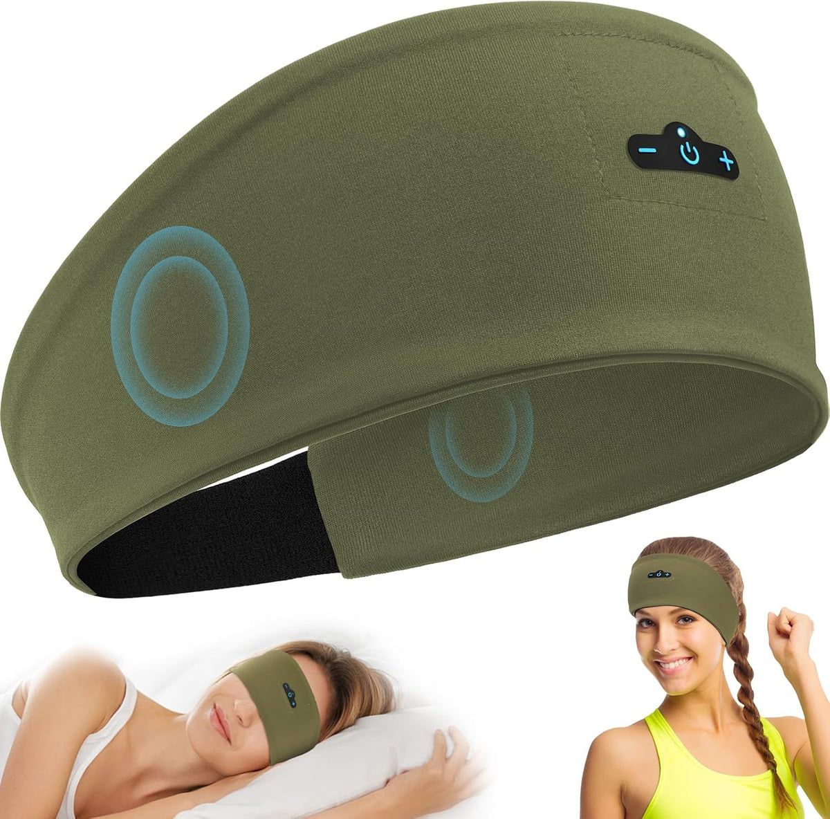Sleep Headphones Bluetooth Headband for Side Sleeper 2-Pack, 17H Playtime, Wireless Headband Headphones with HD Stereo Speakers for Workout,Running,Yoga, Ideal Gifts for Men, Women, Teens