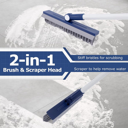 IVYROLL Grout Brush with Long Handle, Grout Cleaner Brush for Tile Floors | Stiff Bristles for Crevice, Tile Line, Shower, Kitchen, Bathroom