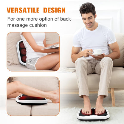 Snailax 2-in-1 Shiatsu Foot and Back Massager with Heat - Kneading Foot Warmer, Electric Feet Massage, Massagers for Back,Leg, Gift for Women Men