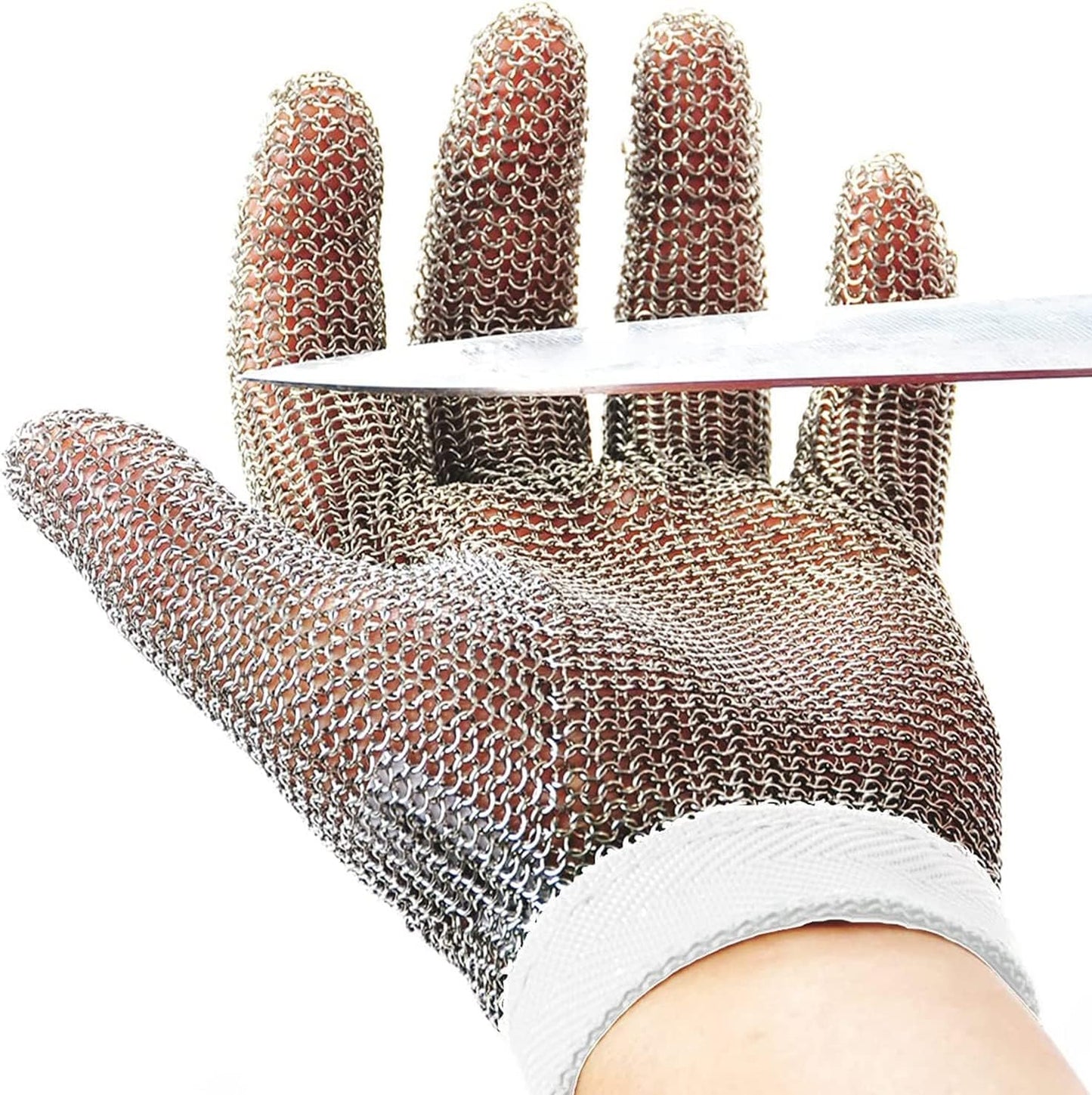 Dowellife Chainmail Glove, Cut Resistant Food Grade, Stainless Steel Mesh Metal Knife Cutting Glove for Butcher, Oyster Shucking Kitchen Mandoline Chef Slicing Fish Fillet (Medium)