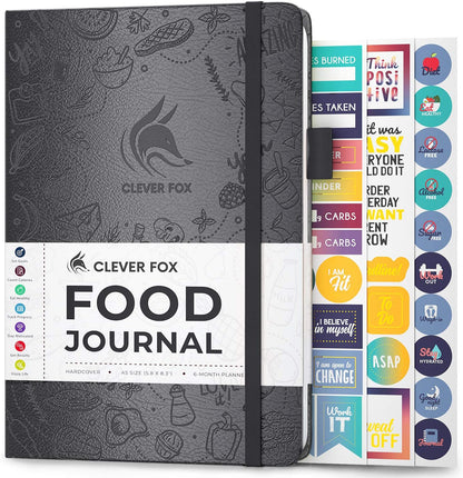 Clever Fox Food Journal for Women & Men, Weight Loss Tracker, Aquamarine