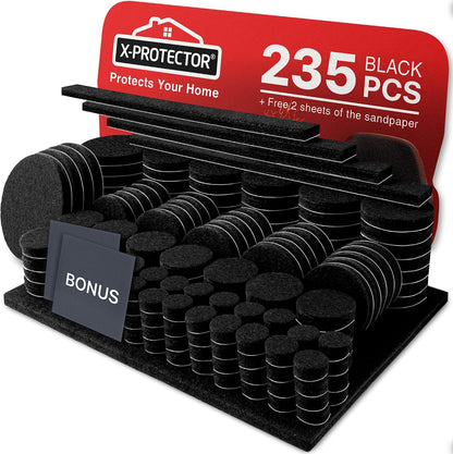 Felt Furniture Pads X-PROTECTOR 235 PCS Premium Furniture Pads - Felt Pads Furniture Feet Best Wood Floor Protectors - Protect Your Hardwood & Laminate Flooring! | Furniture Feet Best Wood Floor Protectors - Protect Your Hardwood & Laminate Flooring!