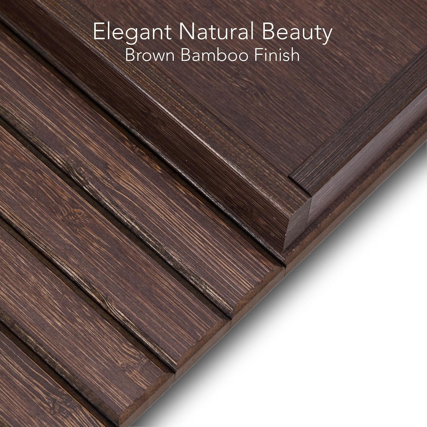 DETOR Couch Arm Tray with Spacious 12.4" x 5.4" Storage Box, Walnut Bamboo Finish, Enhanced Non-Slip Felt Bottom, Sturdy Bamboo Slats, Fits Armrests 6" and Wider