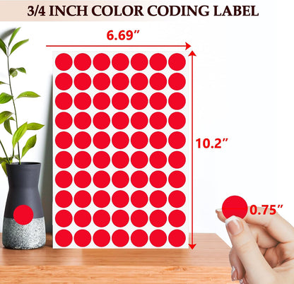 PARLAIM 1050 PCS Color Coding Labels Circle Dot Stickers,10 Color Style Colorful Coding Label Sticker for Office,Student Classroom